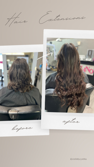 Extensiones · Brazilian Knots — antes y después